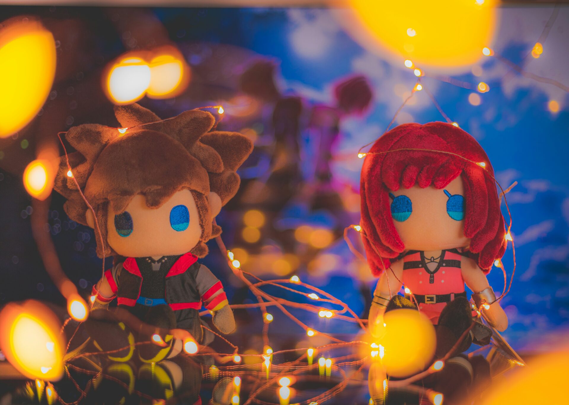 2 Plüschfiguren von Sora und Kairi aus dem Spiel Kingdom Hearts